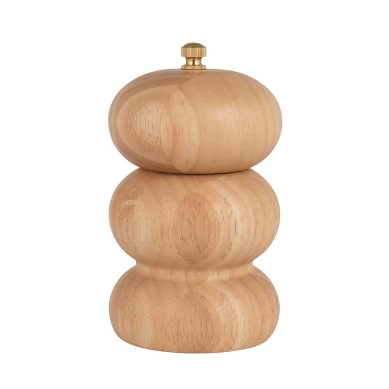 Rubberwood Salt and Pepper Mill - 3.0"L x 3.0"W x 5.13"H