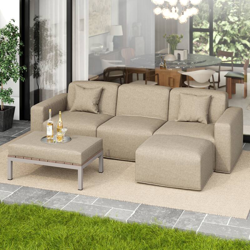5-Piece Modular Sets Sectional Sofa Set Patio Conversation Sets