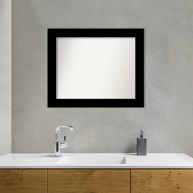 Basic Non-Beveled Wood Framed Bathroom Vanity Wall Mirror