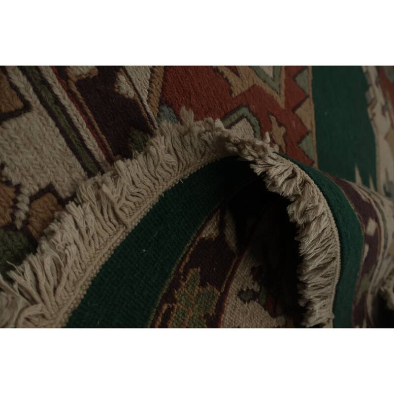Hand Knotted Oriental 100% Wool Carpet Traditional Medallion Green Sumak Area Rug - 9' 10'' X 8' 0''
