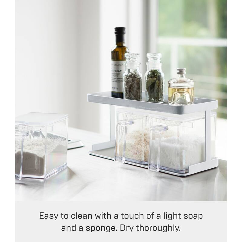 Yamazaki Home Pantry Organizer, Steel and Plastic, Triple, 8.25 cups, 1.95 liters - L 4.53 x W 10.83 x H 5.31 inches