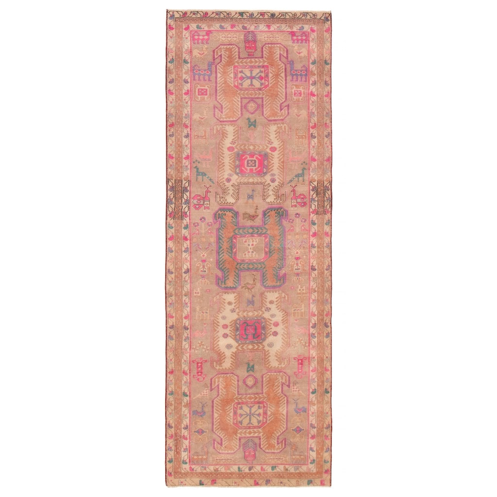 ECARPETGALLERY Hand-knotted Konya Anatolian Tan Wool Rug - 3'8 x 10'5
