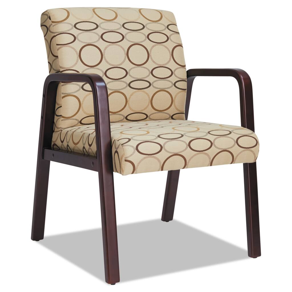 Alera Reception Lounge WL Series Guest Chair, 24.21" x 24.8" x 32.67", Tan Seat/Back, Mahogany Base
