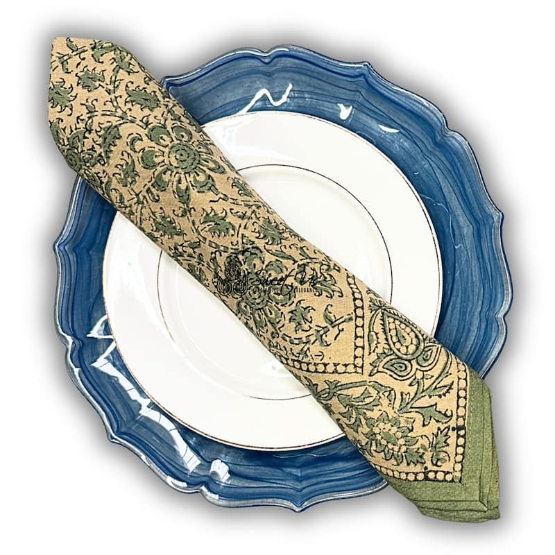 Pretty Daisy Chain Floral Block Print Cotton Tablecloth Collection