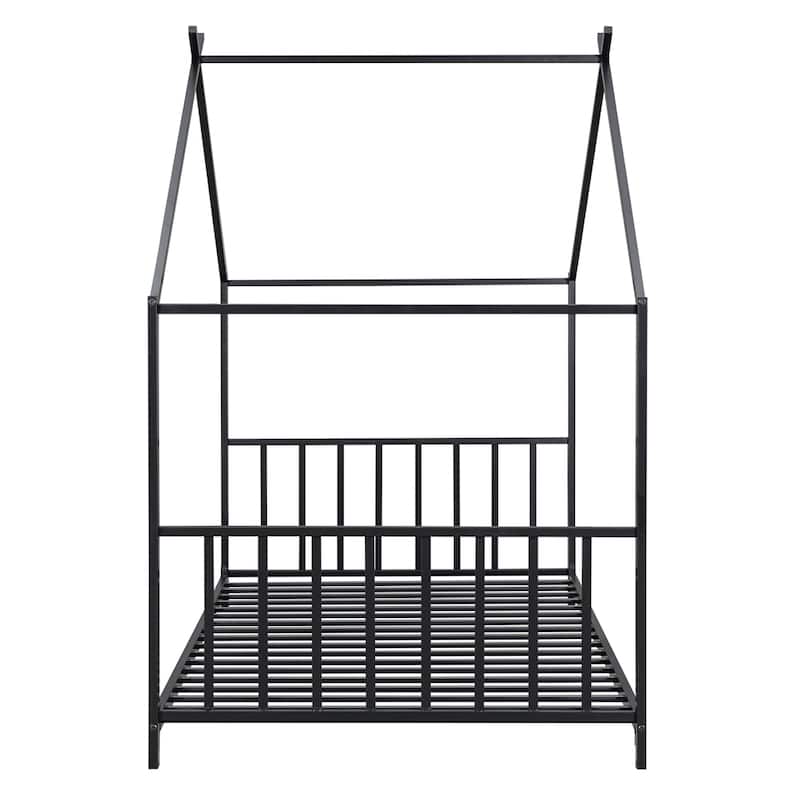 Twin Size Metal House Platform Bed with Legs