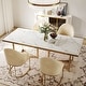 preview thumbnail 55 of 58, Modern Marble Dining Table with White Rectangular Tabletop Gold Stainless Legs, Dining Room Table