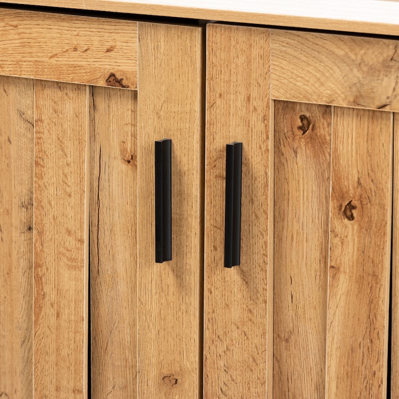 Excel Modern Oak Brown Finished Wood 2-Door Storage Cabinet