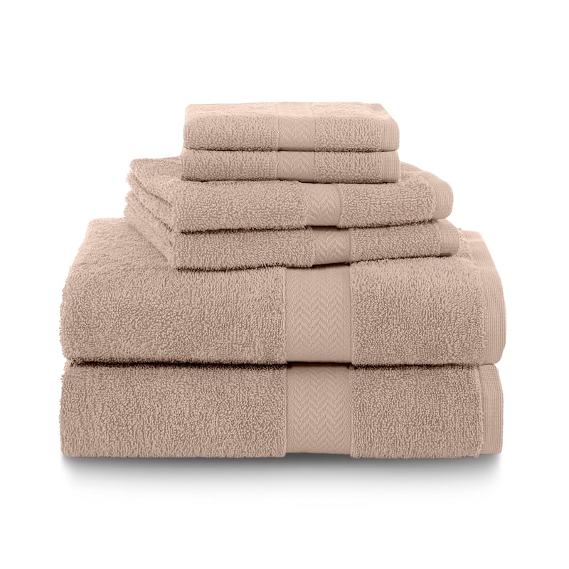 Martex 6 PC 100% Ringspun Cotton Towel Set Highly Absorbent & Soft - Sand