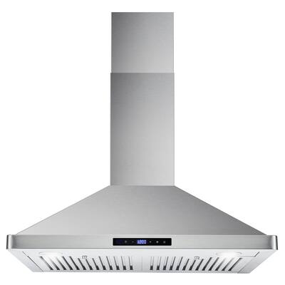 Cosmo 30 in. Ducted Wall Mount Range Hood in Stainless Steel with Soft Touch Controls, Permanent Filters and LED Lights