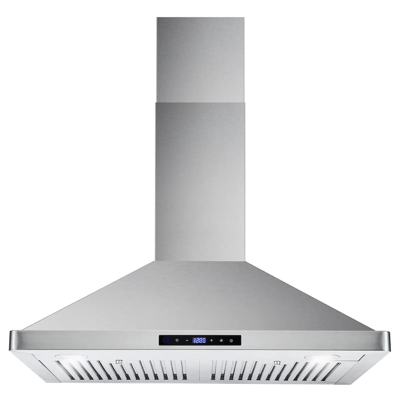 Cosmo 30 in. Ducted Wall Mount Range Hood in Stainless Steel with Soft Touch Controls, Permanent Filters and LED Lights - Stainless Steel