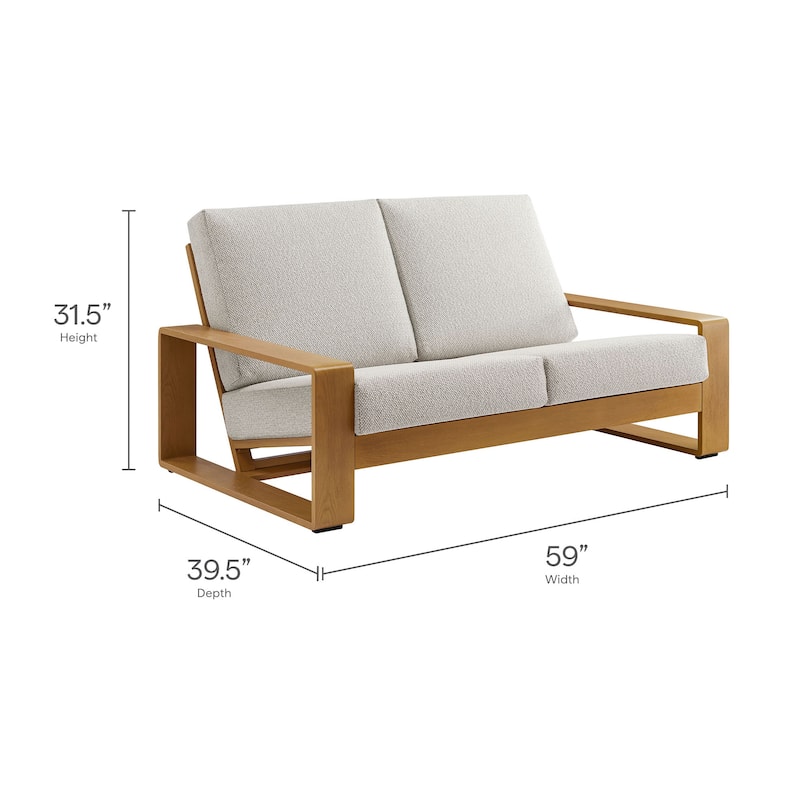 Lirienne 4-Piece Outdoor Patio Aluminum Faux Wood Furniture Set