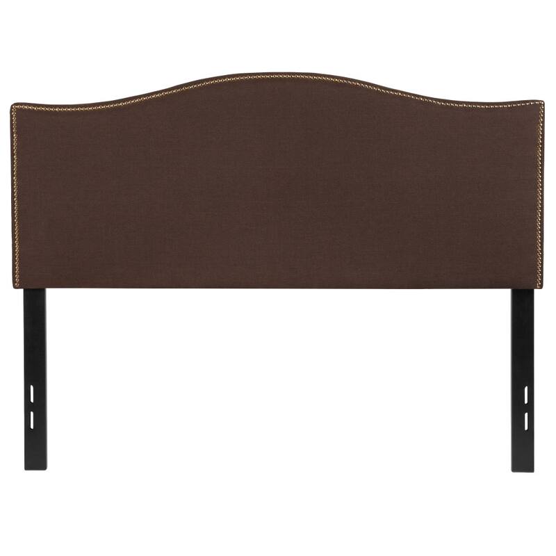 Arched Upholstered Headboard with Nailhead Trim