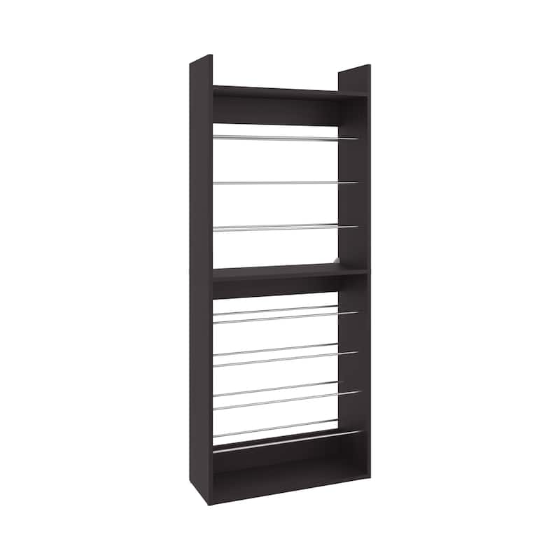10-Tier Shoe Rack With Slim Vertical Design, Freestanding Footwear Storage, Black
