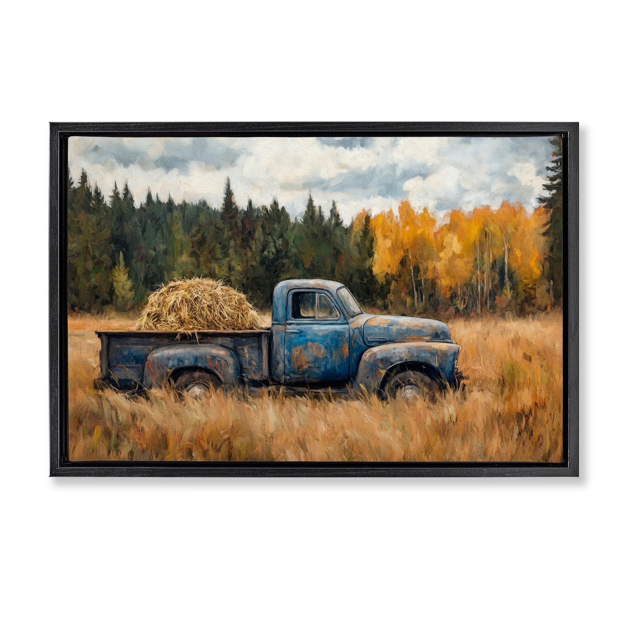 Stupell Hay Ride Country Field Framed Floater Canvas Wall Art Design By Petal Prints Design