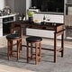 preview thumbnail 2 of 9, Costway Bar Table with Power Outlets Counter Height Table with Storage - See Details