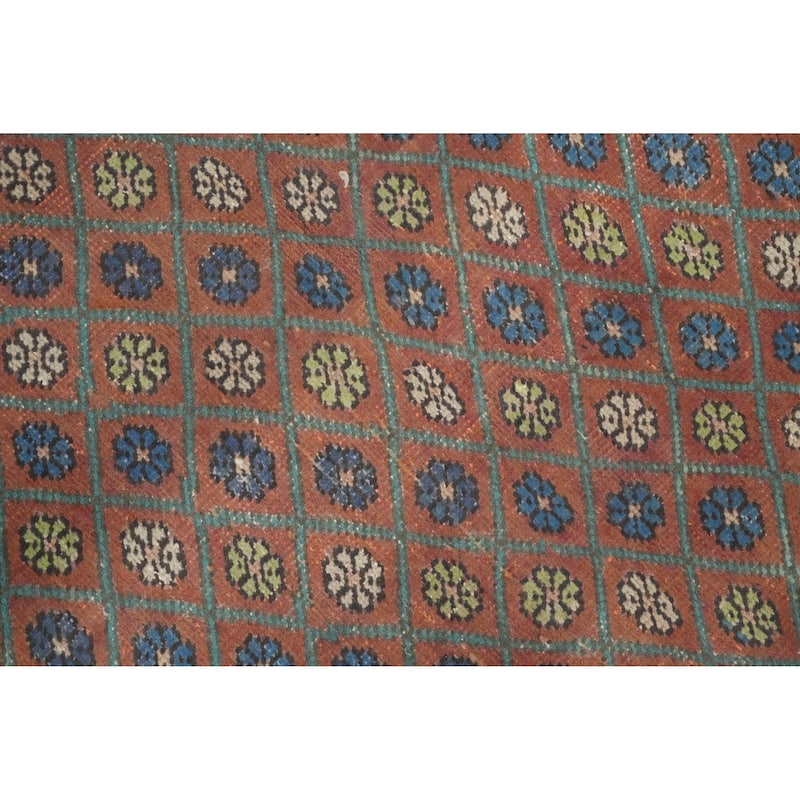 Hand Knotted Oriental 100% Wool Carpet Traditional Floral Oranges & Rust Tabriz Area Rug - 4' 5'' X 3' 1''
