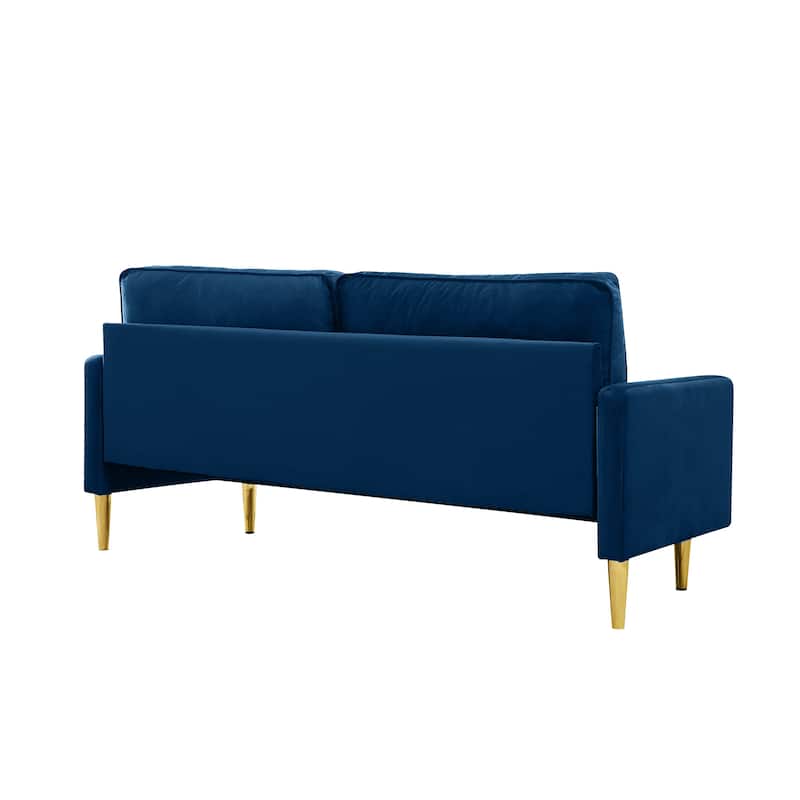 GDFStudio - Minimalist 65" Velvet Loveseat with Metal Legs