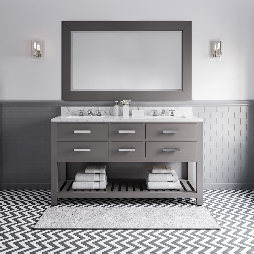 Water Creation Madalyn 60-inch Cashmere Grey Double Sink Bathroom Vanity
