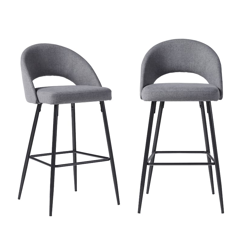 Middlebrook Designs Contemporary Curved-Back Fabric Barstools (Set of 2)