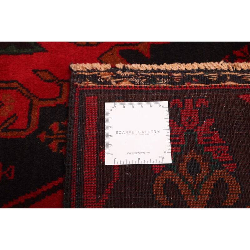 ECARPETGALLERY Hand-knotted Teimani Red Wool Rug - 3'11 x 7'2