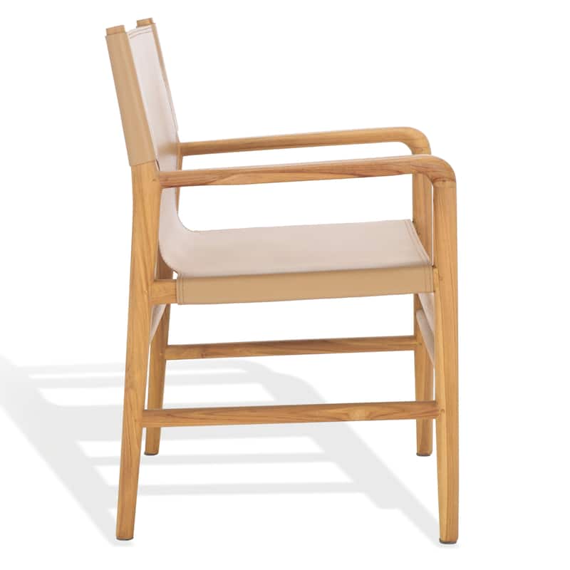SAFAVIEH Couture Cassaphina Solid Wood Arm Chair, Fully Assembled - 22"W x 23"D x 34"H