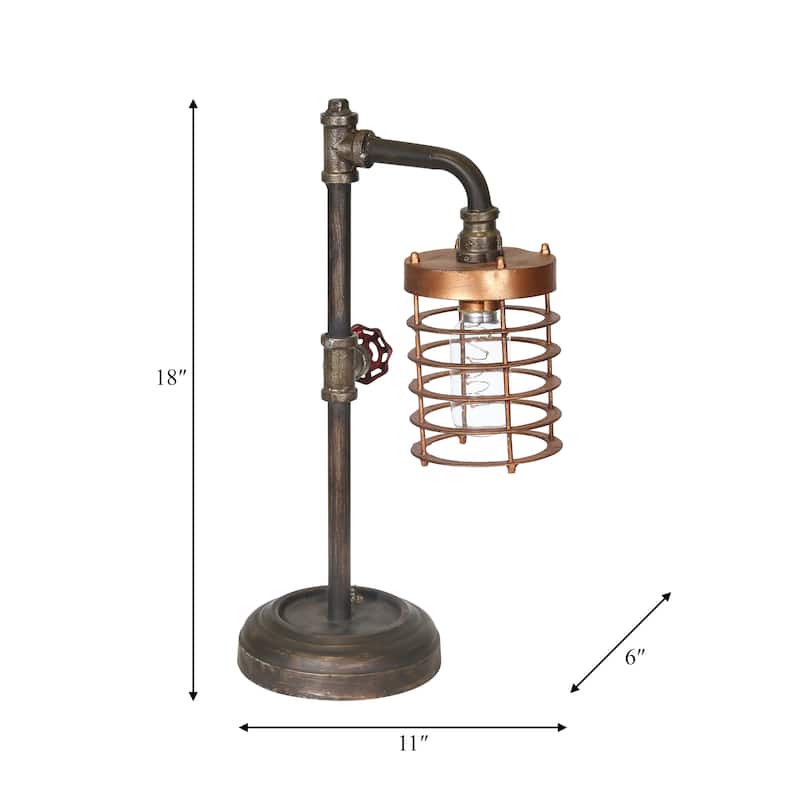 Industrial Metal Pipe Table Lamp - 18.0"