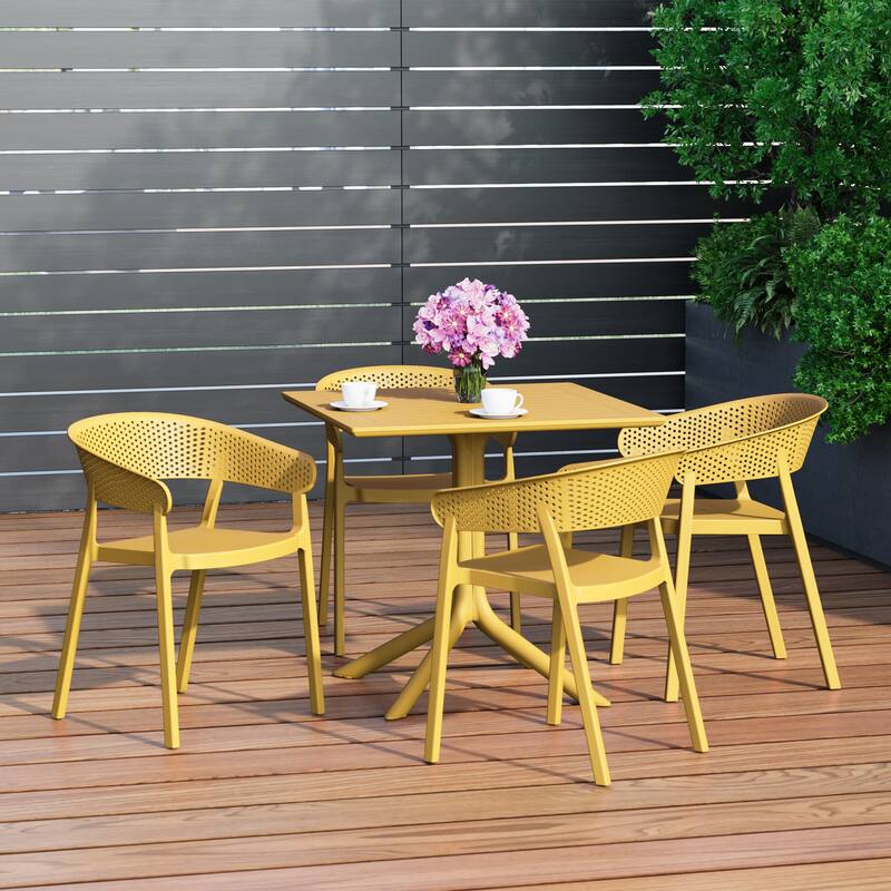 Frond and Form 4-Person Outdoor Square Dining Set