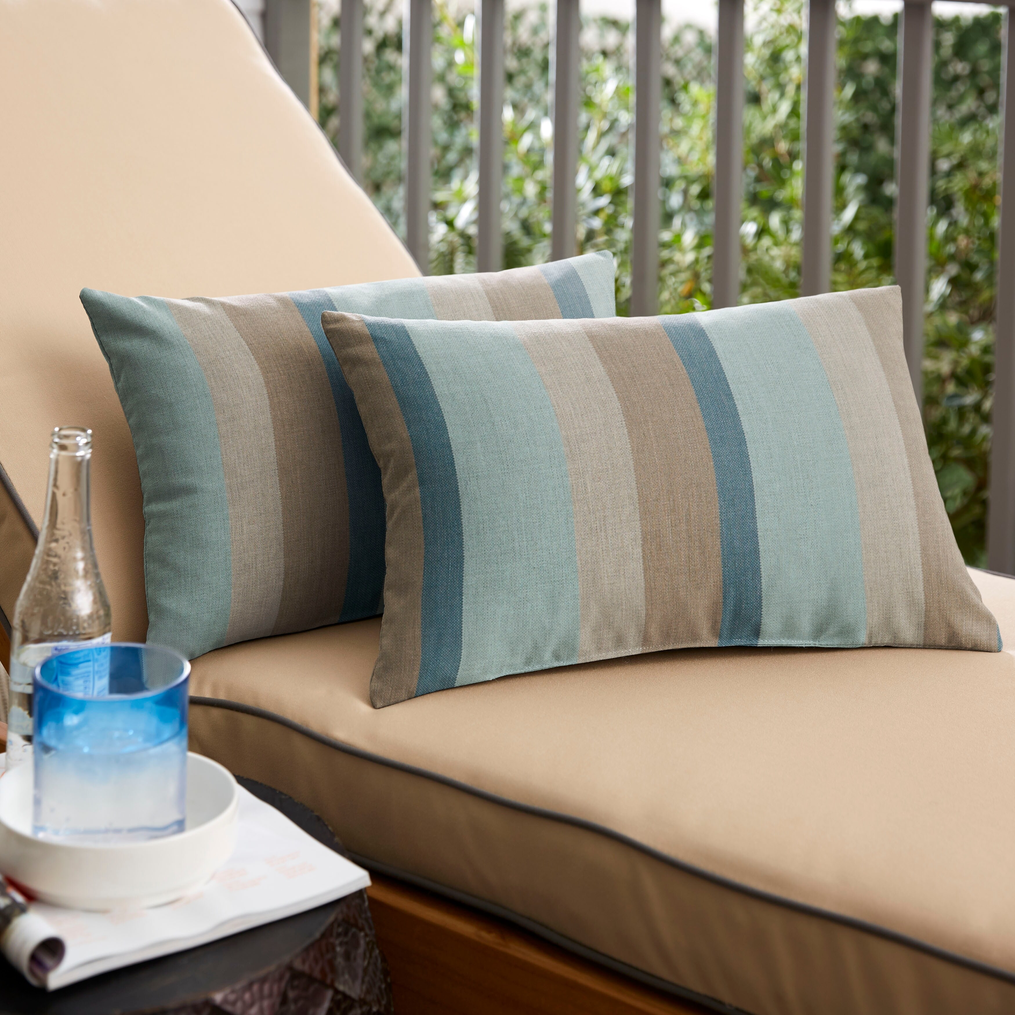 Taupe patio cushions top