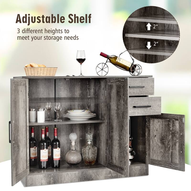 Gymax Buffet Storage Cabinet Console Table Kitchen Sideboard Drawer - See Details