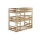 preview thumbnail 38 of 37, Rubber Wood Bunk Bed with Two Built-in Ladders, Guardrails, Detachable Triple Twin Bunk