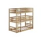 preview thumbnail 12 of 11, Rubber Wood Detachable Triple Twin Bunk Bed with Two Built-in Ladders,Guardrails for Home