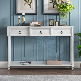 Console Table Sofa Table with 3 Drawers and Long Shelf - On Sale - Bed ...
