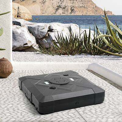 Heavy Duty Sand/Water Fillable Patio Offset Cantilever Umbrella Base with Wheels - 33.46" L x 33.46" W x 7.87" H