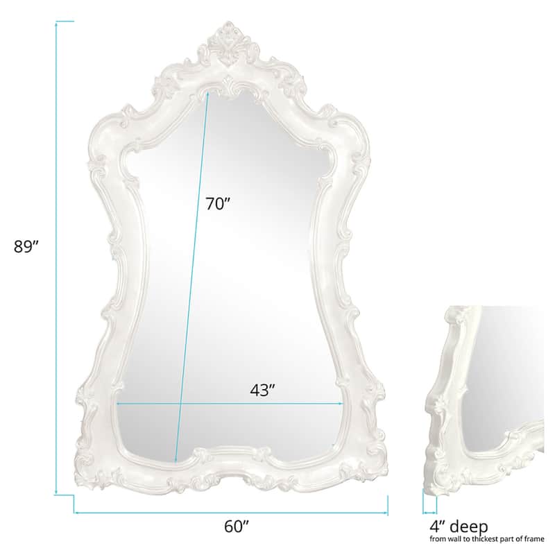 Allan Andrews Hand Painted Ornate Framed Full Length Floor & Wall Mirror - 89"H x 60"W