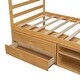 preview thumbnail 4 of 6, Wood Platform Bed with Removable Storage Shelves, Built-in Two Storage Drawers