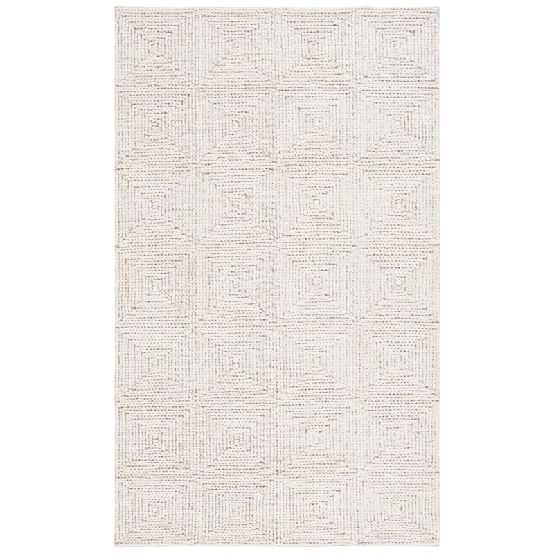 SAFAVIEH Handmade Natural Fiber Cailyn Farmhouse Wool Rug - 8' x 10' - Bleach/Ivory