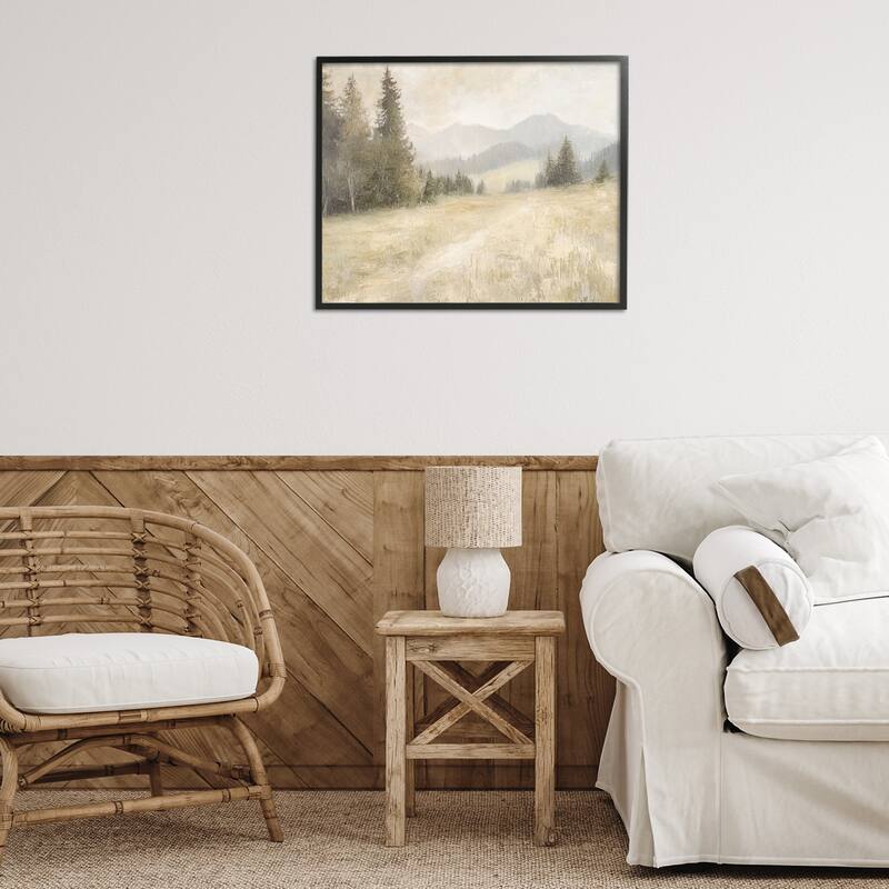 Stupell Fog on Mountain Valley Framed Giclee Art Design By Petal Prints Design