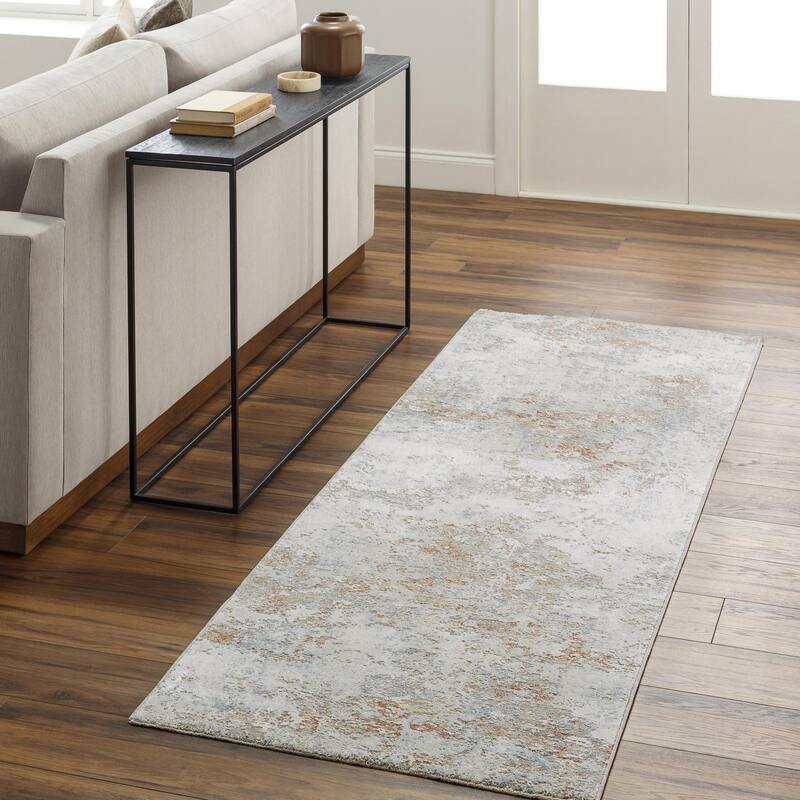 Livabliss Transitional Brunswick Abstract Area Rug - 2'7" x 7'3" - Gray/Taupe