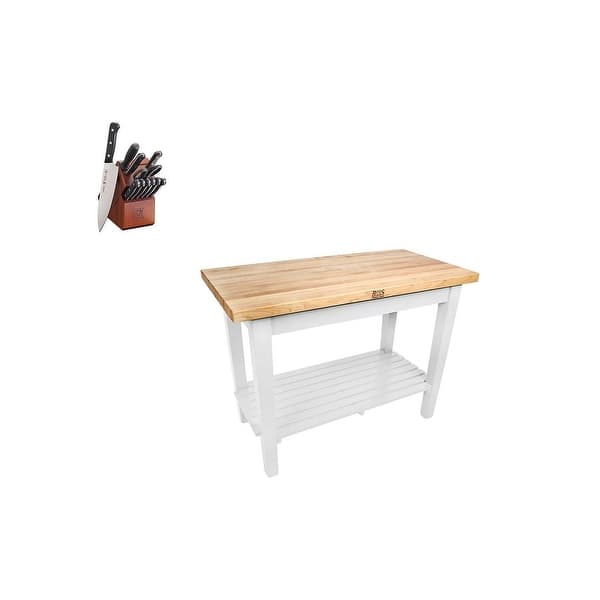 John Boos C4824 48x24 Butcher Block w/casters & Henckels Kinfe Set Bed Bath & Beyond 31027138