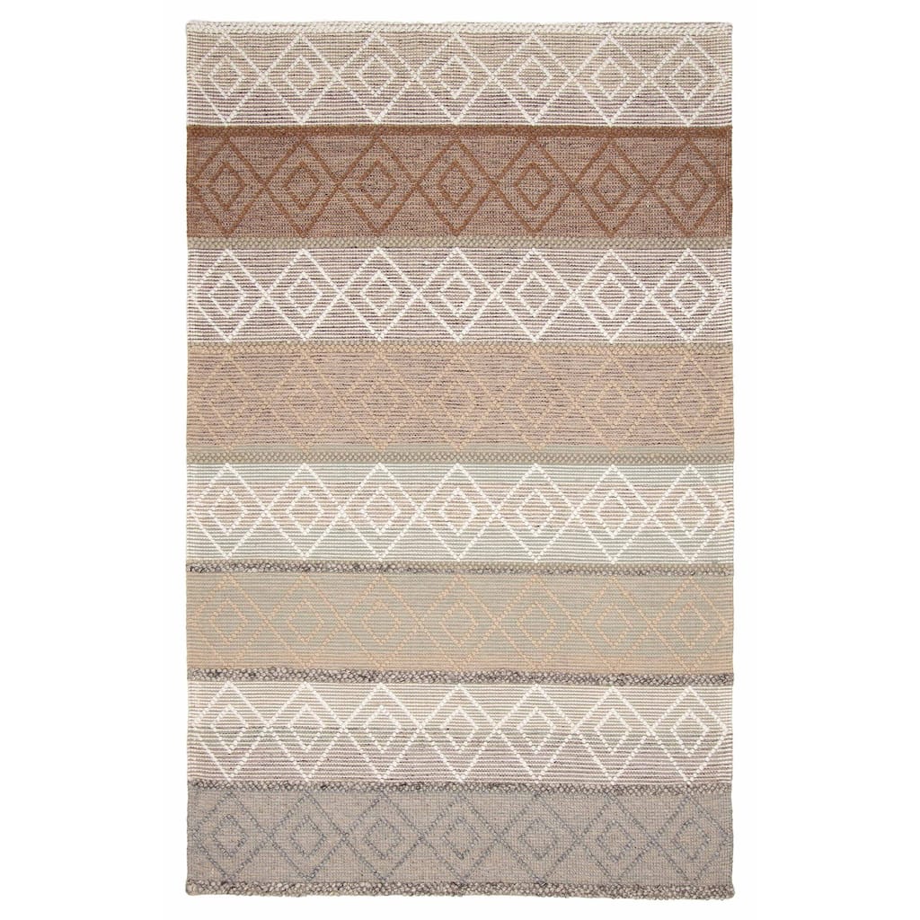 ECARPETGALLERY Braid weave Sienna Multi Color Wool Rug - 5'0 x 8'2