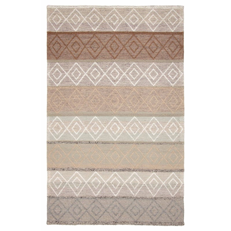 ECARPETGALLERY Braid weave Sienna Multi Color Wool Rug - 5'0 x 8'2 - Multi Color - 5'0 x 8'2