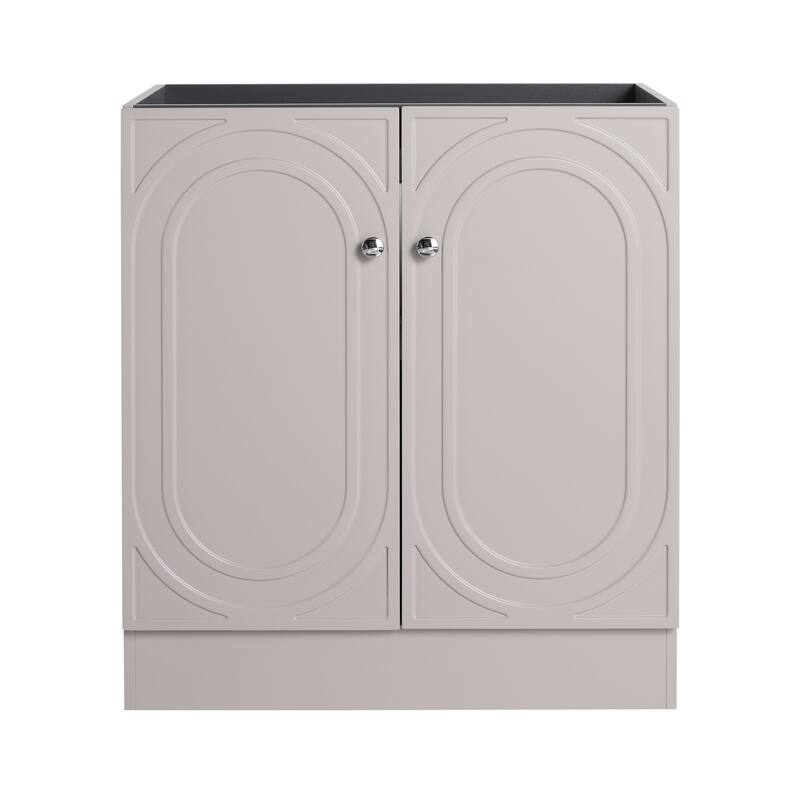 Modern 30 Inch Freestanding Bathroom Vanity Base without Sink, Storage Cabinet with Soft-Close Doors and Adjustable Shelves