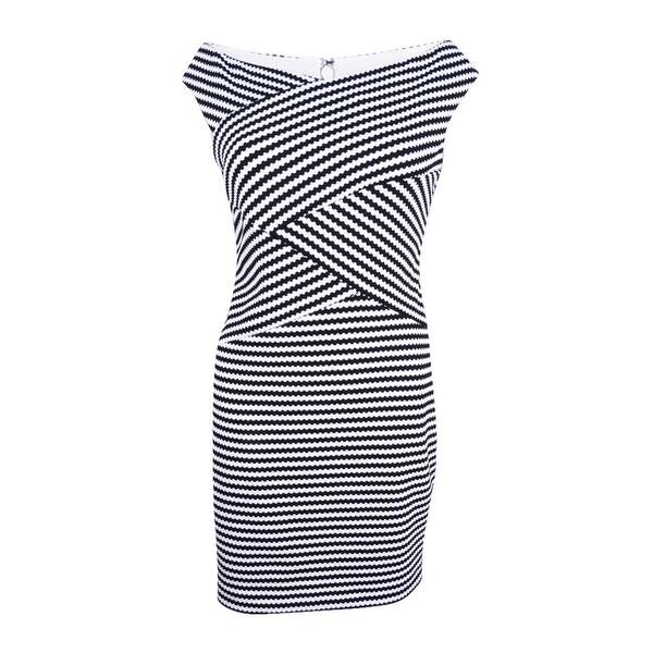 Shop Guess Women S Off The Shoulder Striped Bodycon Dress 14