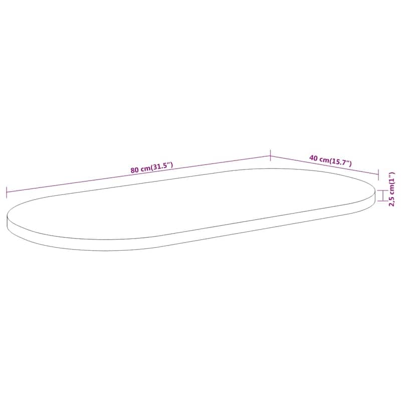vidaXL Table Top Replacement Coffee Dining Room Furniture Oval Solid Wood