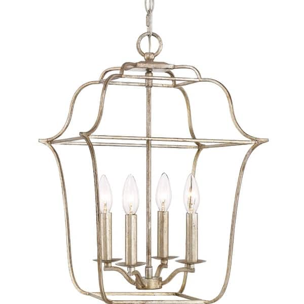 slide 2 of 2, Gallery 4-Light Foyer Pendant in Century Silver Leaf