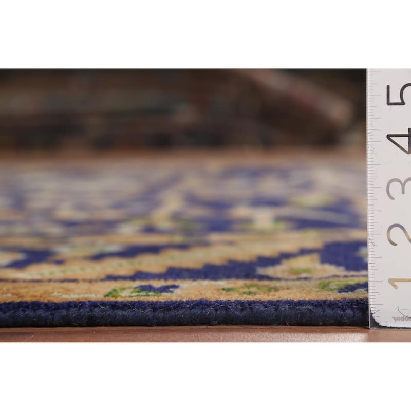 All-Over Blue Oushak Oriental Area Rug Handmade Wool Carpet - 7'11"x 9'9"