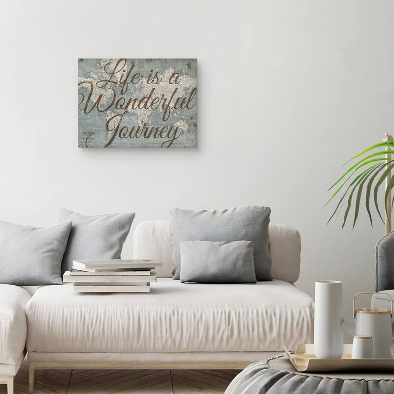 World Map Insp Wonderful Journey REV Canvas Art Print
