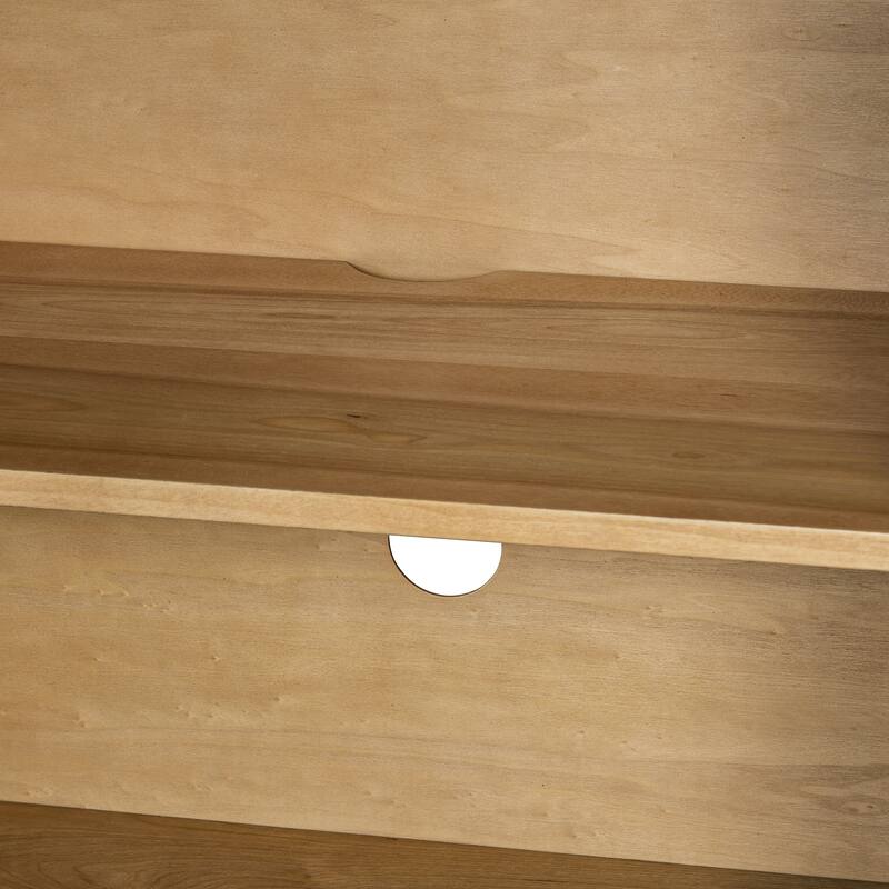 Buffet Cabinet with Storage, 4-Door Retro Wood Sideboard with Distressed Finish and Adjustable Shelves for Dining Room