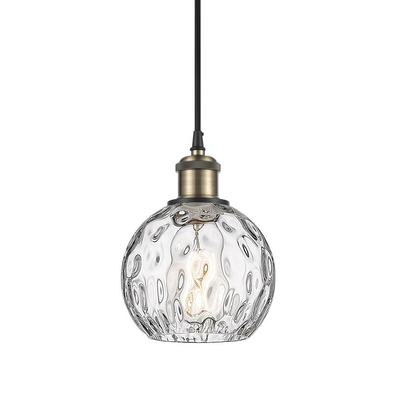 Innovations Lighting 516-1P-8-6 Athens Pendant Athens 6" Wide Mini - Black Antique Brass / Clear Water Glass