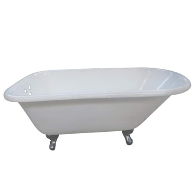 Kingston Brass Aqua Eden 60" Clawfoot Cast Iron Soaking Tub with